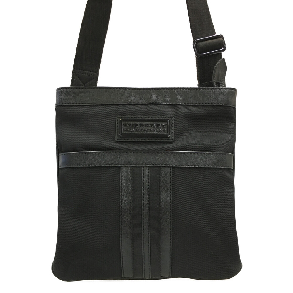 Burberry black leather messenger bag